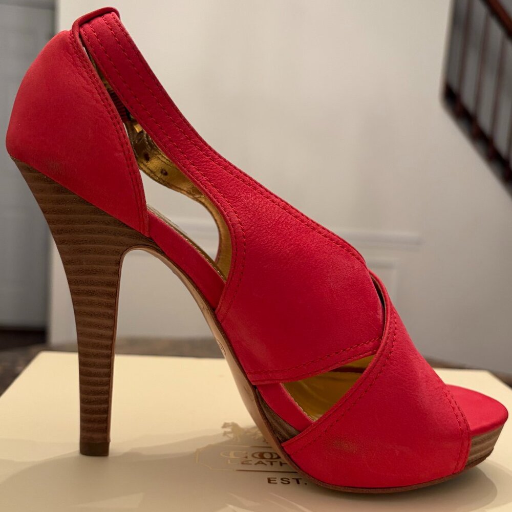Coach Adelle Nubuck Blossom Colored Platform Heels (Size 5) - Picture 3 of 15